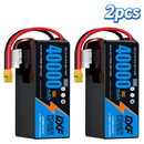 DXF SEMI-SOLID 12S 44.4V 40000mAh 10C Soft Case LiPo Battery with 8AWG Wire for Toy Cars, Boats, UAVs & Drones (1-6 Pack)