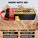 (CN)DXF 5S Lipo Battery 18.5V 150C 4200mAh Soft Case Battery with EC5 XT90 Connector for Car Truck Tank RC Buggy Truggy Racing Hobby