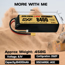 DXF LiPo Battery 3S 11.1V 8400mAh 140C Graphene Softcase with EC5 / T / TRX / XT60 / XT90 / XT150 / Q8s Plug for RC 1/8 1/10 Buggy Truck Car Off-Road Drone
