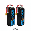 DXF 4S 14.8V 10000mAh 100C Graphene Soft Case LiPo Battery with XT90 Plug for 1/8 1/7 RC Cars, Trucks, Buggies & Boats (1-6 Pack Available)