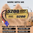 DXF LiPo Battery 3S 11.1V 5200mAh 140C Graphene Softcase with EC5 / T / TRX / XT60 / XT90 / XT150 / Q8s Plug for RC 1/8 1/10 Buggy Truck Car Off-Road Drone