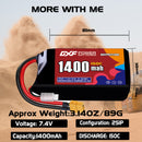 DXF 1400mAh 2S 150C 7.4V Lipo Battery Pack for FPV LiPo Battery