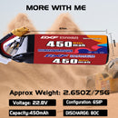 DXF 450mAh 6S 80C 22.8V Lipo Battery Pack for FPV LiPo Battery