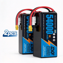 DXF SEMI-SOLID 12S 44.4V 54000mAh 5C Soft Case LiPo Battery with 8AWG Wire for Toy Cars, Boats, UAVs & Drones (1-6 Pack)