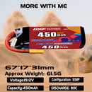 DXF 450mAh 5S 80C 19.0V Lipo Battery Pack for FPV LiPo Battery