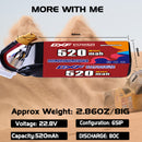 DXF 520mAh 6S 80C 22.8V Lipo Battery Pack for FPV LiPo Battery