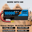 DXF LiPo Battery 6S 22.2V 10000mAh 100C Graphene Softcase with EC5 / T / TRX / XT60 / XT90 / XT150 / Q8s Plug for RC 1/8 1/10 Buggy Truck Car Off-Road Drone