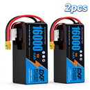 DXF SEMI-SOLID 12S 44.4V 16000mAh 15C Soft Case LiPo Battery with 8AWG Wire for Toy Cars, Boats, UAVs & Drones (1-6 Pack)