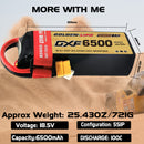DXF Lipo Battery 5S 18.5V 6500mAh 100C Graphene Softcase with EC5 / T / TRX / XT60 / XT90 / XT150 / Q8s Plug for RC 1/8 1/10 Buggy Truck Car Off-Road Drone