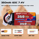 DXF 350mAh 2S 60C 7.4V Lipo Battery Pack for FPV LiPo Battery