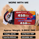 DXF 450mAh 6S 80C 22.2V Lipo Battery Pack for FPV LiPo Battery