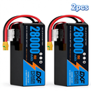 DXF SEMI-SOLID 14S 53.9V 28000mAh 15C Soft Case LiPo Battery with 8AWG Wire for Toy Cars, Boats, UAVs & Drones (1-6 Pack)
