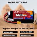 DXF 550mAh 3S 80C 11.1V Lipo Battery Pack for FPV LiPo Battery