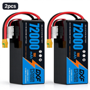 DXF 6S 23.1V 72000mAh 15C Soft Case LiPo Battery with 8AWG Wire for Toy Cars, Boats, UAVs & Drones (1-6 Pack)