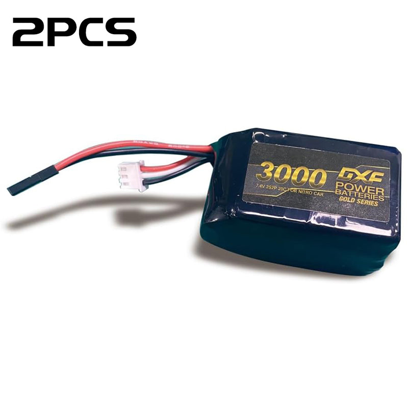 (EU)DXF 2S 3000mAh 7.4V 20C Batteria Lipo ad Alta Capacità Hardcase con nitrio lipo underSpina per 1:8 Scala RC Auto, Multi-Rotore RC Aeroplano, RC Elicottero, RC Barca