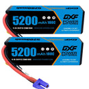 (PL)DXF Lipo Battery 3S 11.1V 5200MAH 100C Blue Series Graphene lipo Hardcase with EC5 Plug for Rc 1/8 1/10 Buggy Truck Car Off-Road Drone