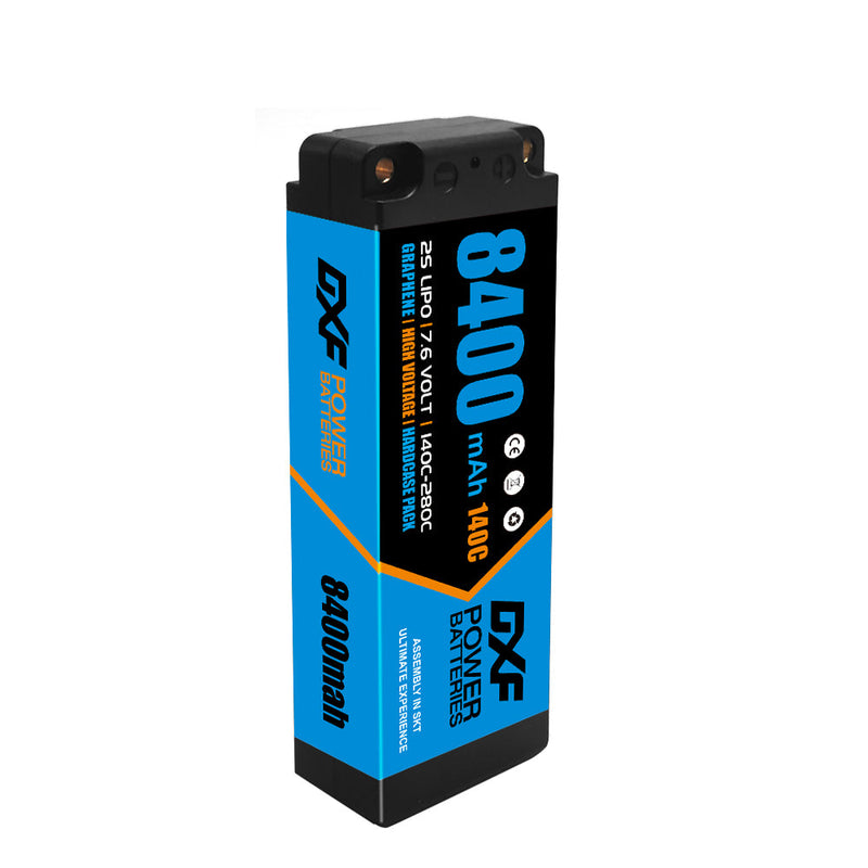 (PL) DXF 2S 7.6V Lipo Battery 140C 8400mAh with 5mm Bullet for RC 1/8 Vehicles Car Truck Tank Truggy Competition Racing Hobby
