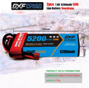 (CA)DXF Lipo Battery 2S 7.4V 5200mAh 120C Hardcase for Rc Truck Drone 1/10 1/8 Scale Traxxas Slash 4x4 RC Car Hard Case
