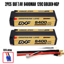 (CN)DXF 5mm 2S 8400mAh 7.4V 120C GOLDEN-NGP Batteria Lipo ad Alta Capacità Hardcase con XT90 Spina per 1:8 Scala RC Auto, Multi-Rotore RC Aeroplano, RC Elicottero, RC Barca
