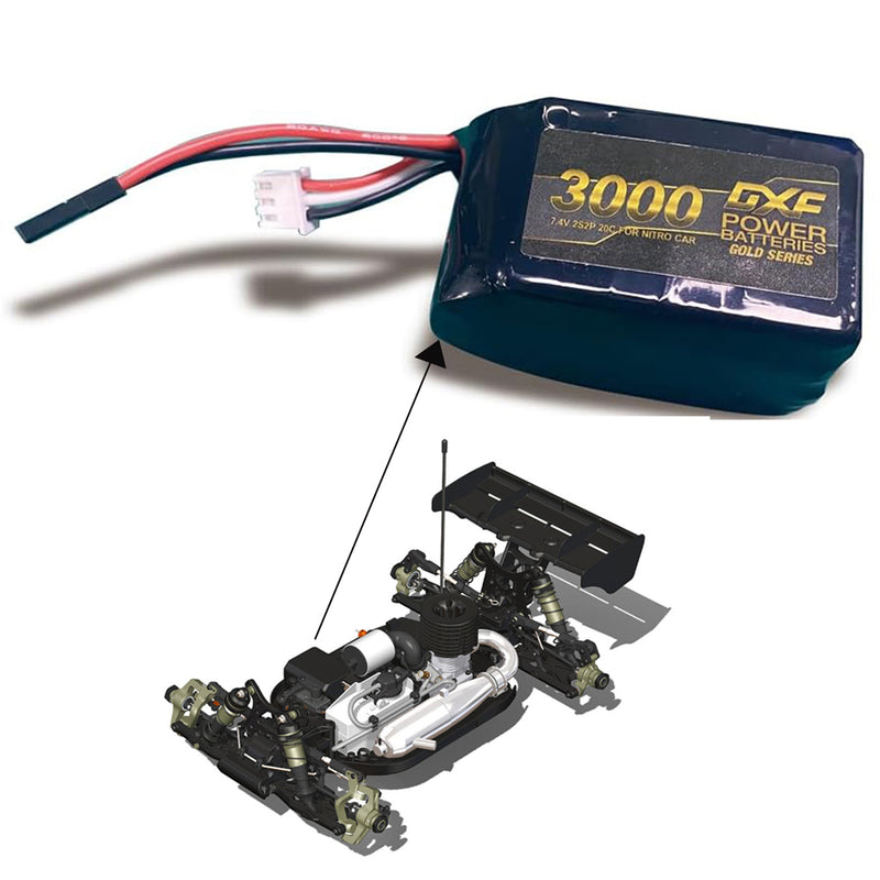 (EU)DXF 2S 3000mAh 7.4V 20C Batteria Lipo ad Alta Capacità Hardcase con nitrio lipo underSpina per 1:8 Scala RC Auto, Multi-Rotore RC Aeroplano, RC Elicottero, RC Barca