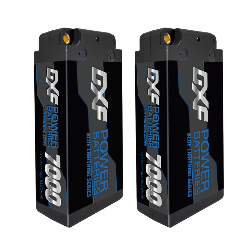 (DE)DXF 5mm 2S 7000mAh 7.6V 140C BLUE Series Batteria Lipo ad Alta Capacità Hardcase con Deans Spina per 1:8 Scala RC Auto, Multi-Rotore RC Aeroplano, RC Elicottero, RC Barca