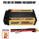 (CN)DXF 5mm 2S 7000mAh 7.6V 140C GOLDEN-NGP Batteria Lipo ad Alta Capacità Hardcase con XT90 Spina per 1:8 Scala RC Auto, Multi-Rotore RC Aeroplano, RC Elicottero, RC Barca