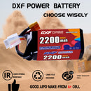 DXF 2200mAh 4S 110C 14.8V Lipo Battery Pack for FPV LiPo Battery