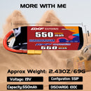 DXF 550mAh 5S 100C 19.0V Lipo Battery Pack for FPV LiPo Battery