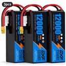 DXF 6S 22.2V 12000mAh 100C Soft Case LiPo Battery with 8AWG Wire for Toy Cars, Boats, UAVs & Drones (1-6 Pack)