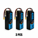 DXF 4S 14.8V 4200mAh 100C Graphene Soft Case LiPo Battery with XT60 Plug for Drones, Airplanes, Boats & RC Cars (2, 4, 6 Pack Available)