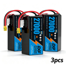 DXF 6S 22.2V 27000mAh 10C Soft Case LiPo Battery with 8AWG Wire for Toy Cars, Boats, UAVs & Drones (1-6 Pack)