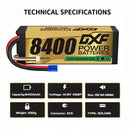 (EU) DXF Batteria Lipo 4S 14.8V 8400mAh 120C/240C Batteria Lipo con custodia rigida per RC HPI HSP 1/8 1/10 Buggy RC Car Truck 