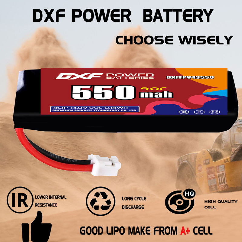 DXF 550mAh 4S 90C 14.8V Lipo Battery Pack for FPV LiPo Battery