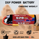 DXF LiPo Battery 5S HV 19.0V 520mAh 80C with PH2.0 / JST / XT30 / SM / XT60 / EC5 / XT90 for FPV Drone Whoop Micro Racing