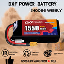 DXF 1550mAh 2S 60C 7.6V Lipo Battery Pack for FPV LiPo Battery