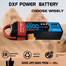 DXF Lipo Battery 3S 11.1V 6500mAh 80C Graphene Softcase with EC5 / T / TRX / XT60 / XT90 / XT150 / Q8s Plug for RC 1/8 1/10 Buggy Truck Car Off-Road Drone