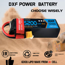DXF Lipo Battery 5S 18.5V 5200mAh 80C Graphene Softcase with EC5 / T / TRX / XT60 / XT90 / XT150 / Q8s Plug for RC 1/8 1/10 Buggy Truck Car Off-Road Drone