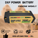 (PL)DXF 5mm 2S 7000mAh 7.6V 150C GOLDEN-NGP Plus Middle-Size Batteria Lipo ad Alta Capacità Hardcase con XT90 Spina per 1:8 Scala RC Auto, Multi-Rotore RC Aeroplano, RC Elicottero, RC Barca