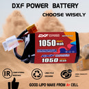 DXF 1050mAh 4S 150C 14.8V Lipo Battery Pack for FPV LiPo Battery