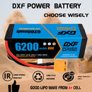 (EU)DXF Lipo Battery 4S 14.8V 6200MAH 80C  lipo Hardcase  XT90 Plug for Rc 1/8 1/10 Buggy Truck Car Off-Road Drone