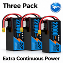 DXF 6S 22.8V 22000mAh 100C Soft Case LiPo Battery with 8AWG Wire for Toy Cars, Boats, UAVs & Drones (1-6 Pack)