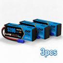 DXF 4S 14.8V 5200mAh 80C BLUE Series Graphene LiPo Hardcase Battery with 10AWG EC5 Plug for 1/8 1/10 RC Car Truck Boat Drone (1-6 Pack Available)