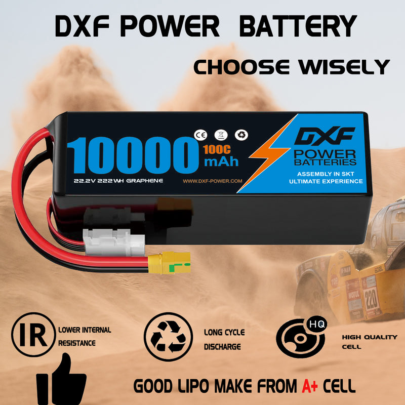 (CN)DXF 6S Lipo Battery 22.2V 100C 10000mAh Soft Case Battery  for Drone UAV FPV Car Truck Tank RC Buggy Truggy Racing Hobby