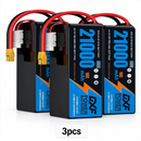 DXF SEMI-SOLID 12S 44.4V 21000mAh 10C Soft Case LiPo Battery with 8AWG Wire for UAVs & Drones (1-6 Pack)