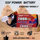 DXF 2600mAh 4S 120C 14.8V Lipo Battery Pack for FPV LiPo Battery