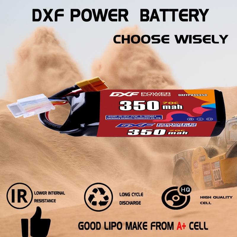 DXF 350mAh 4S 70C 15.2V Lipo Battery Pack for FPV LiPo Battery