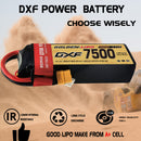 DXF Lipo Battery 3S HV 11.4V 7500mAh 150C GoldSeries Graphene Softcase with EC5 / T / TRX / XT60 / XT90 / XT150 / Q8s Plug for RC 1/8 1/10 Buggy Truck Car Off-Road Drone