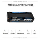 DXF LiPo Battery 2S2P HV 7.6V 8400mAh 140C Graphene Gray with 5mm Bullet / EC5 / T / TRX / XT60 / XT90 / XT150 / Q8s Plug for RC 1/10 1/8 1/5 Scale Car Racing