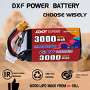 DXF 3000mAh 6S 100C 22.2V Lipo Battery Pack for FPV LiPo Battery