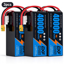 DXF 6S 23.1V 40000mAh 15C Soft Case LiPo Battery with 8AWG Wire for Toy Cars, Boats, UAVs & Drones (1-6 Pack)
